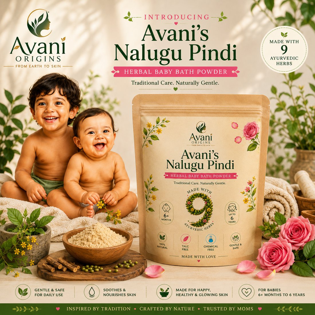 Nalugu Pindi herbal baby bath powder
